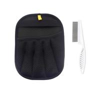 TYGFRT 1 Piece Of Pet Hair Removal Gloves And 1 Piece Of Pet Flea Removal Comb, Pet Hair Cleaner, Hair Removal Gloves, Suitable For Pet Combing Hair.