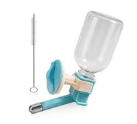 TYGFRT 1 Piece Of Pet Water Dispenser, 1 Piece Of Cleaning Brush, Liftable Water Fountain, Hanging Water Bottle, Kennel Cage Water Dispenser, Non-Wet Mouth Water Feeder, Suitable For Cats And Dogs