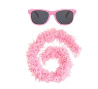 TYGFRT 1 Piece Pink Feather and 1 Piece Pink Glasses, Ladies Masquerade Costume, Accessories for Women, Party Dress up Accessories, Costume Accessories for Parties and Cosplay