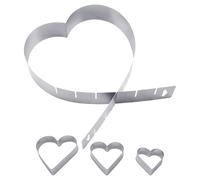TYGFRT 1Pc Heart Shaped Cake Ring, 3Pcs Heart Shaped Mold, Heart Shaped Cake Ring, Heart Shaped Baking Mold, Love Cake Ring Baking Clip, Adjustable Mold