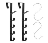 TYGFRT 2-Piece Door Hook Set - S Hooks, Coat, Clothes & Towel Hangers for Bathroom