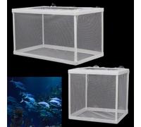 TYGFRT 2 Pieces Fish Tank Isolation Net, Aquarium Isolation Box, Isolation Net With Suction Cup, Fry Hatching Net, Nursery Isolation Box, Breeding Box, Fry Breeding Box