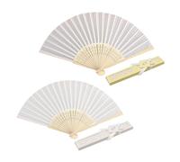 TYGFRT 2 Pieces Folding Hand Fan, Hand Folding Fan, Manual Fan, Chinese Fan, Fabric Handheld Fan, Wooden Folding Fan, Fabric Handheld Fan, Chinese Bamboo Crafts, Chinese Folding Fan