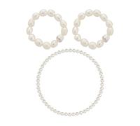 TYGFRT 2 Pieces of Pearl Earrings, 1 Piece of Pearl Bracelet, Fashion Personality Earrings, Shopping Trend Accessories, Simple Commuter Bracelets, Hand Decorations.