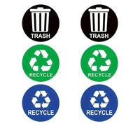 TYGFRT 2 Sets Of 6 Pieces Of Trash Can Stickers, Recycling Sticker Labels, Kitchen Trash Can Labels, Indoor And Outdoor Trash Can Stickers, Trash Can Recycling Standard Stickers