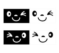 TYGFRT 2 Sets Of Car Stickers, Black & White, Paper Material, Minimalist Cartoon Style, Car Stickers