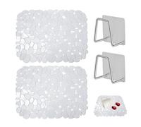TYGFRT 2 Sink Mats, 2 Drain Racks, Sink Protector Mat, Sink Drain Mat, Kitchen Sink Protector Mat, Transparent Kitchen Mat, Kitchen Sink Silicone Drain Mat, Kitchen Sink Mat Anti-Slip Sink Protector Mat