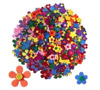 TYGFRT 200 Pieces of Colorful Felt Flowers, Patch Decals, Handmade Felt Flowers, Fabric Floral Decoration, Craft Felt Appliques, Suitable for Art DIY, Crafts