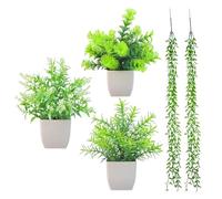 TYGFRT 3 Pieces Decorative Plant Potted Plants, 2 Pieces Wall Mounted Weeping Willows, Small Artificial Plants, Plastic Potted Plants, Artificial Plants