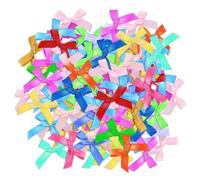 TYGFRT 300 Pieces Mini Bows, Mini Bows, Colorful Bows Double-Sided Satin Color Bows, 3cm Bows, Homemade Craft Wedding Decoration, Gift Decoration Bows