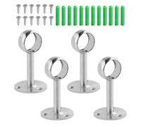TYGFRT 4 Pieces Shower Curtain Rod Holder, Curtain Rod Bracket, U-Shaped Shower Curtain Rod Holder, Curtain Rod Holder, Shower Rod Bracket, Shower Rod Ceiling Installation (Silver)