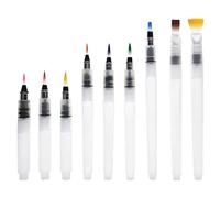 TYGFRT 9 Watercolor Brush Set, Refillable Paint Pens, Travel Water Brushes for Kids