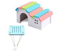 TYGFRT Assembled Cabin Set with Hamster Swing, Hiding Place, Sleeping Nest, Waterproof & Colorful Nest