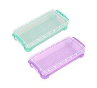 TYGFRT Pack of 2 Transparent Pencil Case, Stackable, Watercolor, Multifunctional Storage Box, Visible, Large Pencil Case