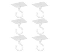 TYGFRT Pack of 6 Ceiling Hooks, Ceiling Hooks, Sticky Wall Hooks, Rotating Barbs, Wall and Ceiling Adhesive Hooks, Multi-Purpose Hooks, Suitable for Kitchens and Bathrooms