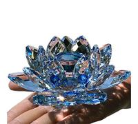 TYGJB Fine Quartz Crystal Lotus Flower Natural Stones and Minerals Feng Shui Sphere Crystals Flowers for Wedding Souvenirs (Blue)