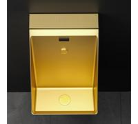 TYHAYJYK 304 Stainless Steel Urinal, Wall Mounted Sensor Urinal, Integrated Automatic Sensor Urine Diverter, Splash Toilet for Bars/airports(Gold)