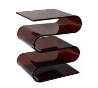 TYHAYJYK Acrylic S-Shaped Side Table Clear End Table with Storage Small Coffee Tables Storage Shelf for Living Room,Ideal for Living Room