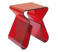 TYHAYJYK Acrylic Side Table Geometry Nightstand End Table Transparent Coffee Table for Living Room & Office Space Saver(Rojo)
