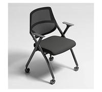 TYHAYJYK Chairs with Desk Attached and Caster Wheels Mesh Guest Nesting Stacking for Office School Classroom,Premium Steel Folding Chair with Right Handed Tablet Arm (Color : Black, Size :