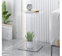 TYHAYJYK Clear Acrylic Side Table, Modern Design Nightstand, Stylish End Table, Beside Table, C Shaped Acrylic Table, Acrylic Nightstand for Living Room, Bedroom(Clear,55cm/21.7in)