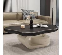 TYHAYJYK Cloud Coffee Table, Irregular Shape Coffee Table with 1 Dreawer And Shelf, Unique Modern Cartoon Coffee Table Irregular Center Table Wood Tea Table for Living Room, Bedroom,Black,3