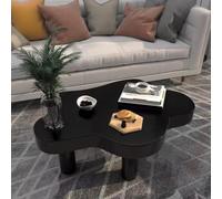 TYHAYJYK Cloud Coffee Table, Solid Wood Cloud Shape Coffee Table Mid-Century Modern Center Table for Bedroom Living Room Furniture, Easy Assembly and Clean,Black-90x60x40cm