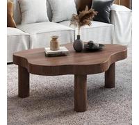 TYHAYJYK Cloud Coffee Table, Solid Wood Cloud Shape Coffee Table Mid-Century Modern Center Table for Bedroom Living Room Furniture, Easy Assembly and Clean,Walnut-90x60x40cm