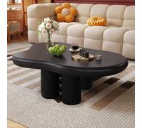 TYHAYJYK Cloud Coffee Table White Coffee Table, Modern Cloud Shaped Coffee Table Irregular Coffee Table Asymmetrical Black Coffee Table with 4 Legs for Living Room,Black,48 * 32 * 16 inch