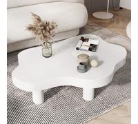 TYHAYJYK cloud-shape coffee table Solid wooden White End Table small Space Center Table with 3 Legs Floor Standing for Living Room Home Decor,120 * 40cm