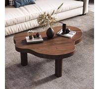 TYHAYJYK Cloud Shaped Coffee Table, Solid Wood Coffee Table, Living Room Cloud Shaped Sofa Table, Small Side Table/Bedroom Side Table, Wooden Coffee Table,Walnut-90x60x40cm