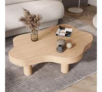 TYHAYJYK Cloud Shaped Coffee Table, Solid Wood Coffee Table, Living Room Cloud Shaped Sofa Table, Small Side Table/Bedroom Side Table, Wooden Coffee Table,Natural-90x60x40cm