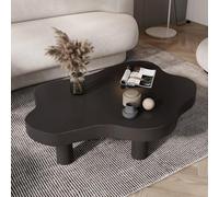 TYHAYJYK Cloud Shaped Coffee Table, Solid Wood Coffee Table, Living Room Cloud Shaped Sofa Table, Small Side Table/Bedroom Side Table, Wooden Coffee Table,Black-100x70x40cm