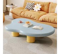 TYHAYJYK Cute Cloud Coffee Table, Minimalist Coffee Table Abstract Coffee Table with 4 Sturdy Support Legs, Contemporary Irregular Indoor Tea Table End Table for Living Room,Blue,47.2 * 35