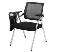 TYHAYJYK Folding Chairs with Desk Attached Adults,Mesh Office Chair with Lumbar Support,Foldable Computer Desk Chair with Tablet Arm Writing Board and Metal Frame Backrest Table Chair (Colo