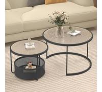 TYHAYJYK Living Room Table Sets Coffee Table Set of 2 End Tables Nesting Tables Pedestal Tables Sofa & Console Tables Accent Tea Table Small Glass Tea Table for Bedroom Studio Apartment Ess