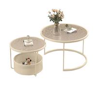 TYHAYJYK Living Room Table Sets Coffee Table Set of 2 End Tables Nesting Tables Pedestal Tables Sofa & Console Tables Accent Tea Table Small Glass Tea Table for Bedroom Studio Apartment Ess