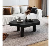 TYHAYJYK Modern Coffee Table Living Room, Coffee Table Solid Wood Coffee Table Cloud Irregular Indoor Tea Table with 3 Legs Small Center Table Irregular Indoor Coffee Table,Black-90x60x40cm
