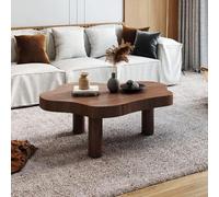 TYHAYJYK Modern Coffee Table Living Room, Coffee Table Solid Wood Coffee Table Cloud Irregular Indoor Tea Table with 3 Legs Small Center Table Irregular Indoor Coffee Table,Walnut-90x60x40c