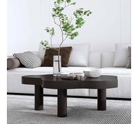 TYHAYJYK Solid Wood Coffee Table, Cloud Shaped Coffee Table, Irregular Indoor Side Table, Cute Tea Table, with 3 Legs, Easy Assembly, for Living Room Bedroom Home,Black-90x60x40cm