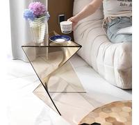 TYHAYJYK Stackable Triangular Side Table Acrylic Nightstand Coffee Table Geometry End Table for Indoor & Outdoor Use Space Saver(Natural)