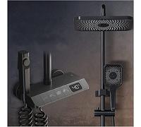 TYHAYJYK Thermostatic Shower System, Led Temperature Display, 4-Functional Exposed Shower Fixtures, with High Pressure Shower Heads, Tub Spout and Bidet Spraye(White-A