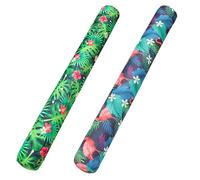 TYHBRV 2 Pack Inflatable Swim Pool Noodles for Adults - Soft Fabric Covered Large Swim Noodles, Premium Buoyancy for Swimming Floating, Pool Floats Toys for Pool Accessories(2-Green+Flamingo)