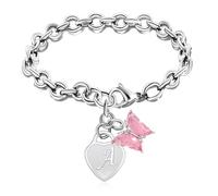 TYHBRV Initial Letter Bracelet Gifts For Teenage Girls Silver Initial Bracelet For Women Letter A-Z Bracelets Jewelry (E)(A)