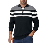Tyhengta Mens Jumpers 1/4 Zip Tops Winter Sweater Warm Knit Jumper Half Zip Sweatshirt Pullover Jumpers Black, XXL