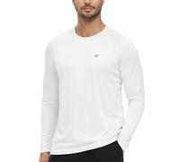 Tyhengta Sun Protection T-Shirt Men Summer Long Sleeve UV Shirts Quick Dry Swimming Shirt UPF 50+ Surfing Tops Rash Vest White,M