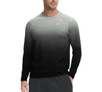 Tyhengta Sun Protection Tops Men Rashguard Vest Long Sleeve UV Protection T-Shirts Quick Dry Walking Shirts UPF 50+ UV Shirts Grey/Black,S