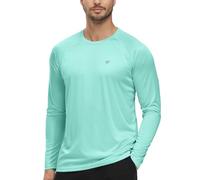 Tyhengta UV Protection T-Shirt Men's Long Sleeve Shirt Summer Beach Sun Protection Shirts Quick Drying Rash Guard Shirts, light green, S