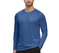 Tyhengta UV Protection Tops for Men Quick Dry Beach Swimming Shirts Summer Long Sleeve UPF 50+ Shirt Sun Rash Vest Dark Blue,M