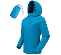Tyhengta Womens Lightweight Rain Jackets Hooded Breathable Packable Running Raincoats Waterproof Hiking Walking Jacket with Hood Lake Blue,S